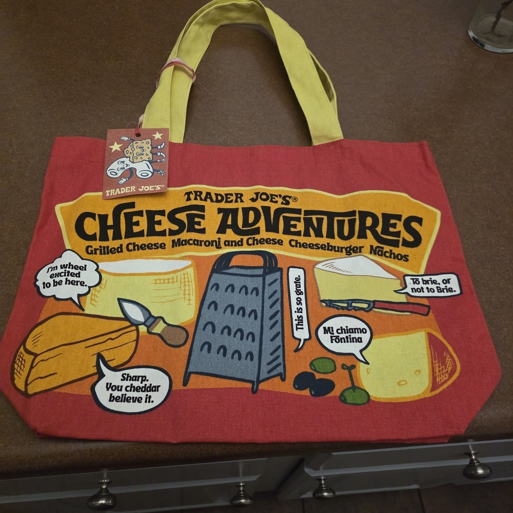 FLASH SALE- Trader Joe's Cheese Adventures Red Tote Bag - Picture 4 of 6